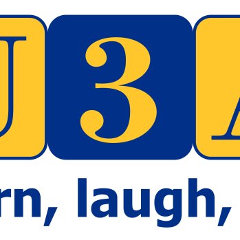 U3A logo - reads: Learn, laugh, live