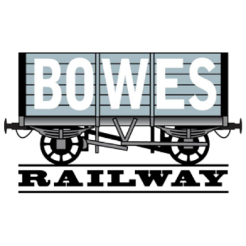 Bowes railway written on the side and below an old train truck 