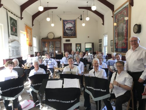 showing the band at Beamish Miners Hall