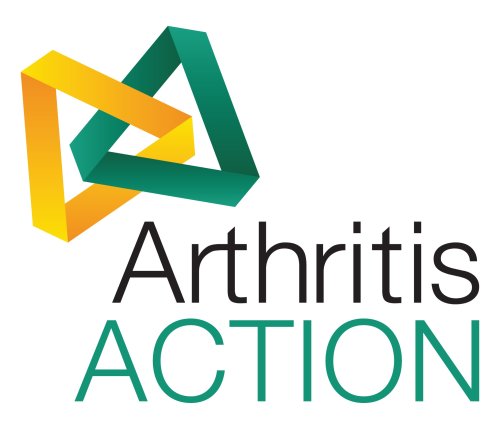 Logo showing 2 interlinked triangles and the words Arthritis Action 