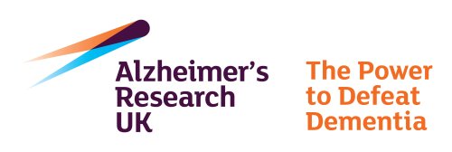 Alzheimer's Research UK with tag line The Power to defeat Dementia 