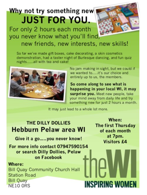 WI, Bill Quay, Pelaw, Heworth, Felling, Wardley, Hebburn, Women's Institute