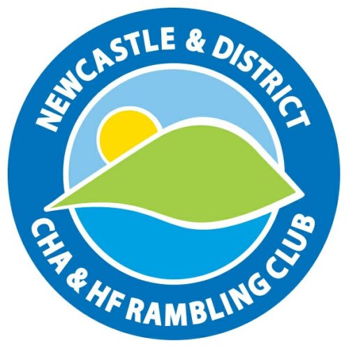 Symbol of a sun rising over a green hill - bordered by a blue circle with the name of the group written inside. 