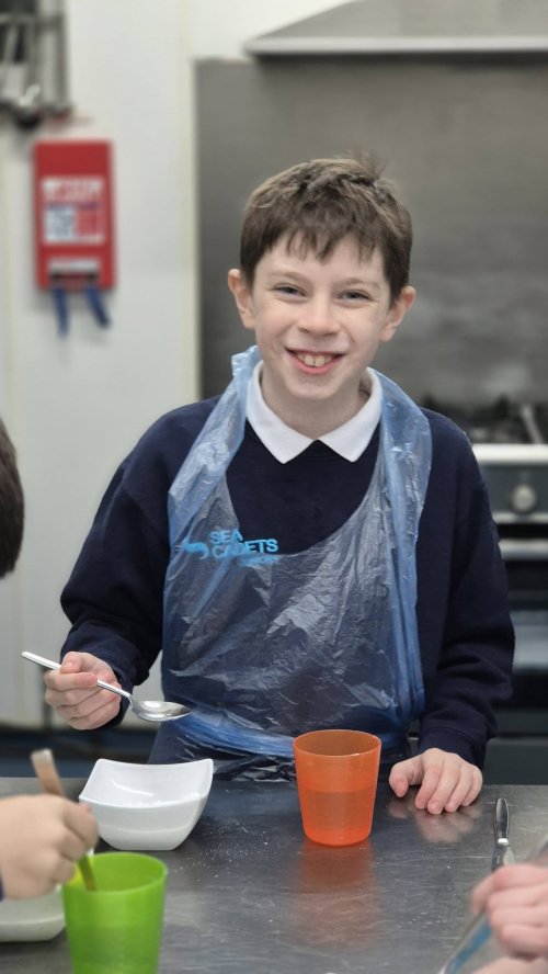 Photo of Junior Cadet cooking
