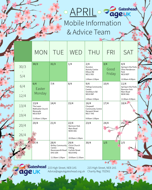 April Timetable