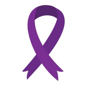 a purple ribbon 