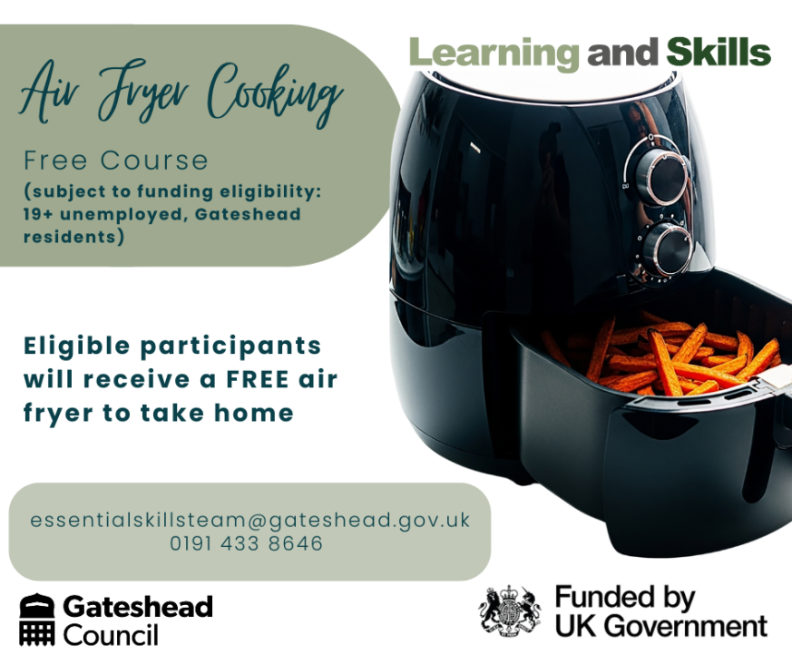 Poster promoting Free Air Fryer Cooking Course