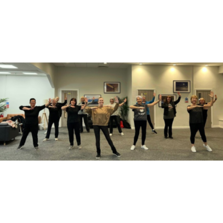 Clients having a fun time dancing 