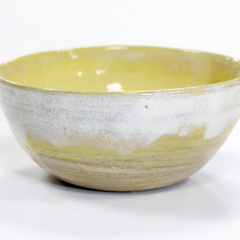 Yellow and White Ceramic Bowl