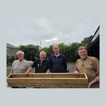 Group of men outside