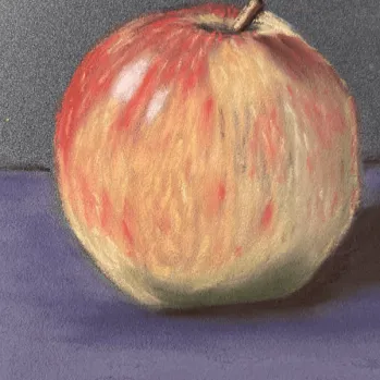 Painting of a red apple