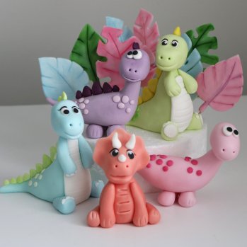 Dinosar Cake Toppers made in Sugarcraft 