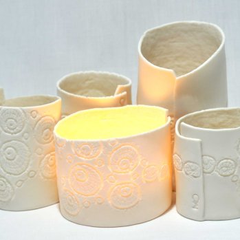 hand crafted porcelain tealight holder