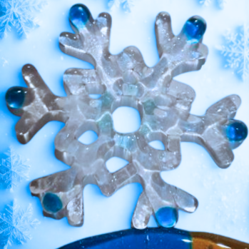 Hanging Christmas Fused Glass Snowflake