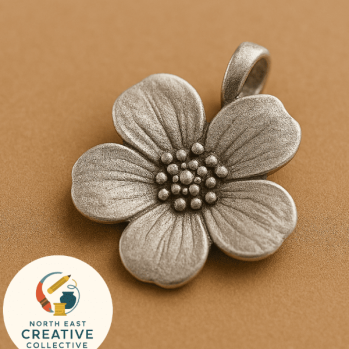 Sliver Clay Flower Pendant