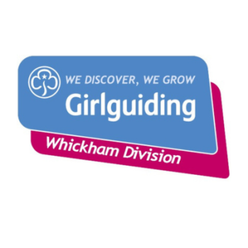 Girlguiding Logo in blue, pink and white