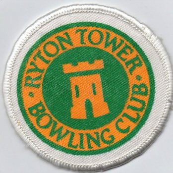 photo of the group badge with words Ryton Tower Bowling Club