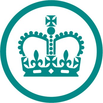 HMRC symbol - a green crown in a green circle