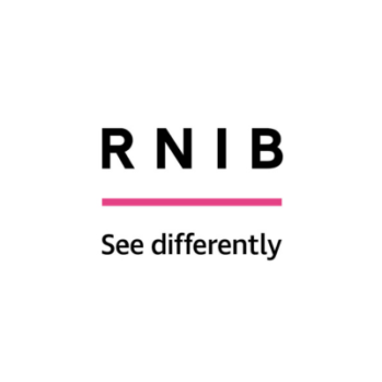 Royal National Institute of Blind People - Back Text with Pink Line