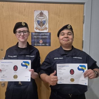 Photo of Senior Cadets showing their certificates