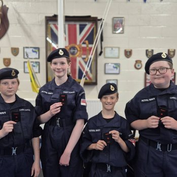Photo of Cadets showing their badges 