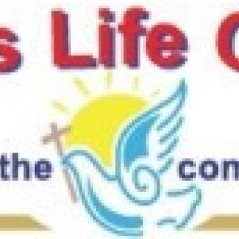 Teams Life centre logo with dove holding a cross in front of the sun.