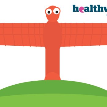 Healthwatch logo showing the Angel of the North sculpture 